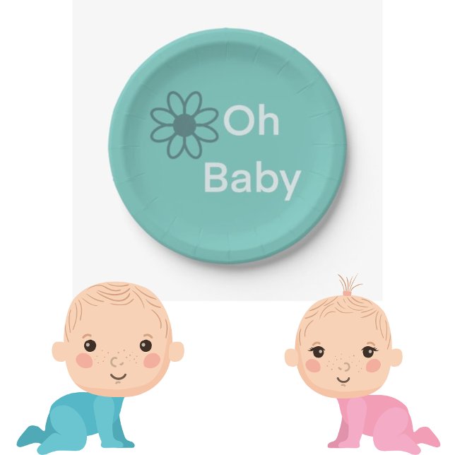 Plato De Papel Oh Baby Blue Floral Daisy Paper (Subido por el creador)
