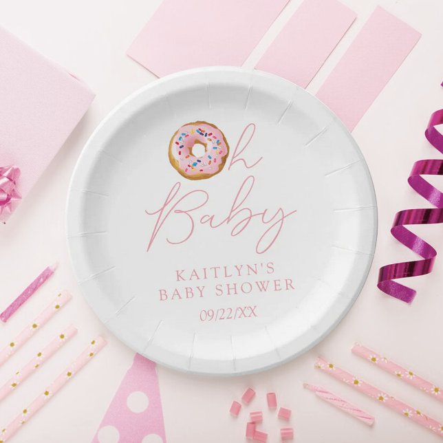 Plato De Papel Oh Baby Donut Chicas Sprinkle Baby Shower (Subido por el creador)