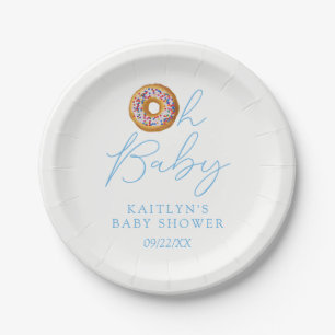 Plato De Papel Oh Baby Donut Sprinkle Boys Baby Shower