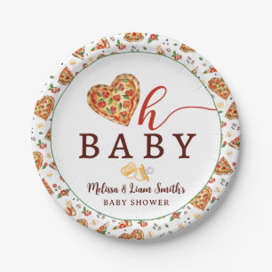 Plato De Papel Oh Baby Pizza y Pacificadores Baby Shower Paper Pl