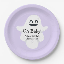 Plato De Papel Oh Baby Purple Ghost Halloween Baby Shower