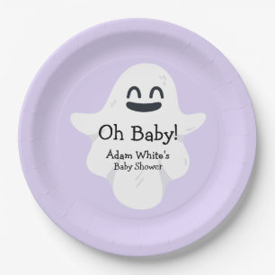 Plato De Papel Oh Baby Purple Ghost Halloween Baby Shower