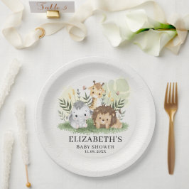 Plato De Papel Oh Baby Safari Animals Baby Shower