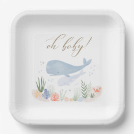 Plato De Papel Oh Baby Under Sea Baby Shower