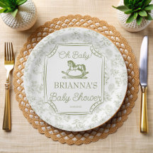 Oh baby verde salvia caballo mecedor baby shower