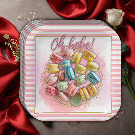 Plato De Papel Oh bebe French Patisserie Baby Shower