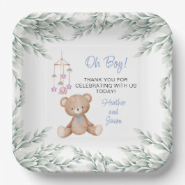 Plato De Papel Oh Boy Baby Shower Placas de papel