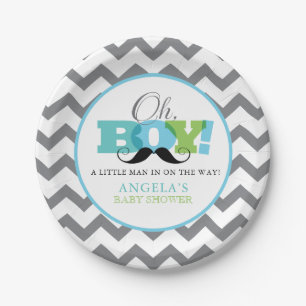 Plato De Papel Oh Boy Baby Shower Placas de papel