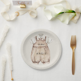 Plato De Papel Oh Boy Boho Baby Shower