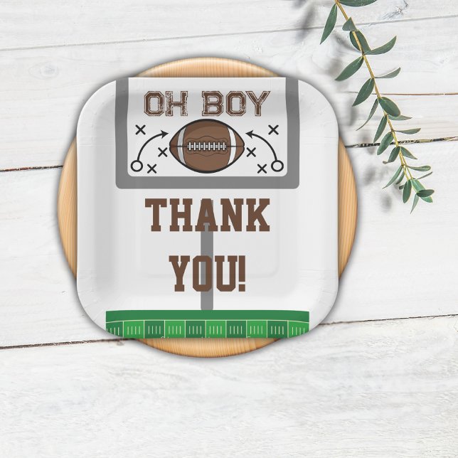 Plato De Papel Oh Boy Football Baby Shower (Subido por el creador)
