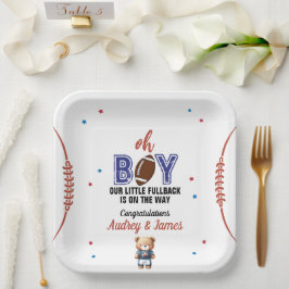 Plato De Papel Oh Boy Football Theme Baby Shower