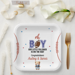 Plato De Papel Oh Boy Football Theme Baby Shower