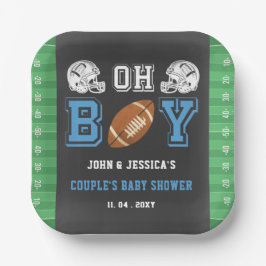 Plato De Papel Oh Boy Super Bowball Football Baby Shower