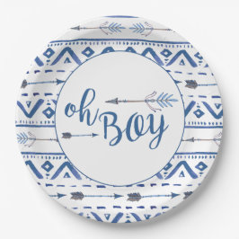 Plato De Papel Oh Boy Tribal Baby Shower