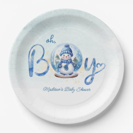 Plato De Papel Oh Boy Winter Theme Baby Shower