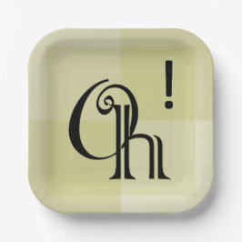 Plato De Papel ¡Oh! Celebración de sorpresa divertida y moderna e