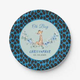 Plato De Papel ¡Oh, chico! Baby Giraffe Baby Shower
