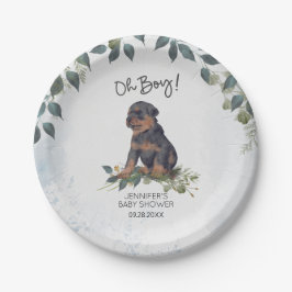 Plato De Papel ¡Oh, chico! Baby Shower, Personalizado de perro po