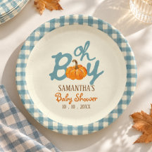 Oh chico calabaza gingham baby shower 