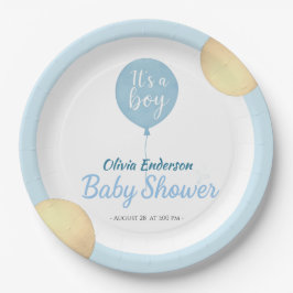 Plato De Papel ¡Oh chico! El bebé en globo debe