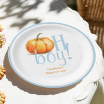 Oh Chico Pequena Calabaza Niño Azul Baby Shower