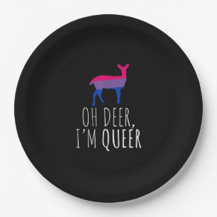 Plato De Papel Oh Ciervo Queer Orgullo Bisexual Gay Lesbiana Dise