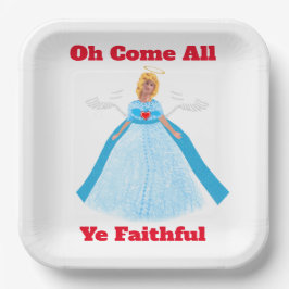 Plato De Papel Oh Come All You Faithful Paper Plate