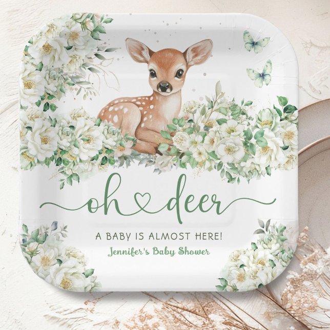 Plato De Papel Oh Deer Baby Shower Gender Nautral (Subido por el creador)