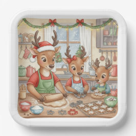 Plato De Papel Oh Deer, Christmas Is Here! Paper Plates