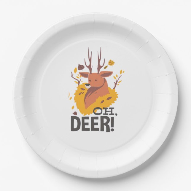 Plato De Papel Oh Deer Contemporary Minimal Look  (Anverso)