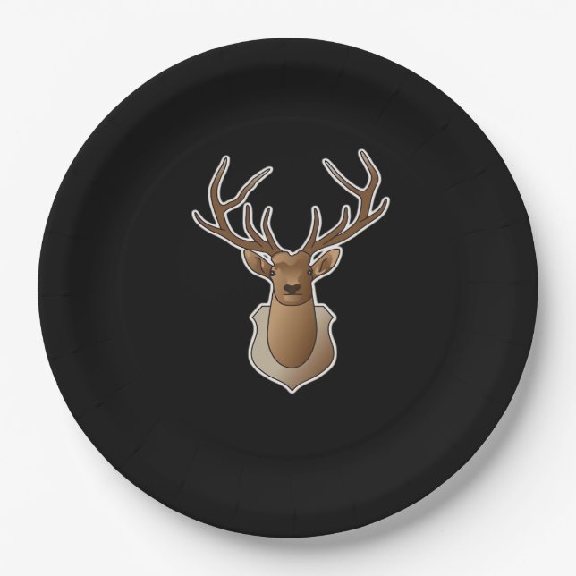 Plato De Papel Oh Deer Diseño Mínimo  (Anverso)