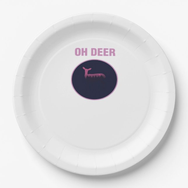 Plato De Papel Oh Deer Estética Moderna  (Anverso)