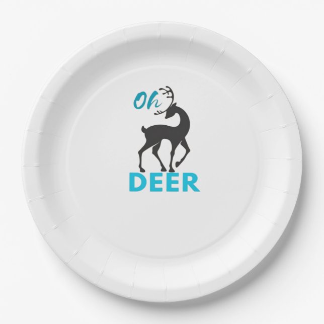 Plato De Papel Oh Deer Minimal Design  (Anverso)