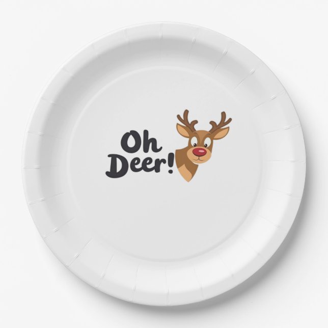 Plato De Papel Oh Deer Modern Aesthetic Style  (Anverso)