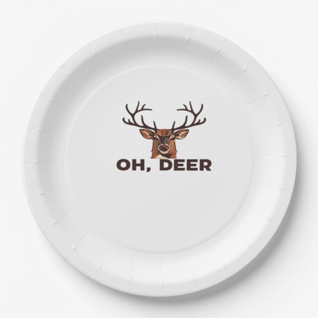 Plato De Papel Oh Deer Modern Clean Design  (Anverso)