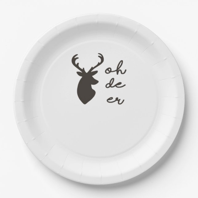 Plato De Papel Oh Deer Modern Graphic Style  (Anverso)