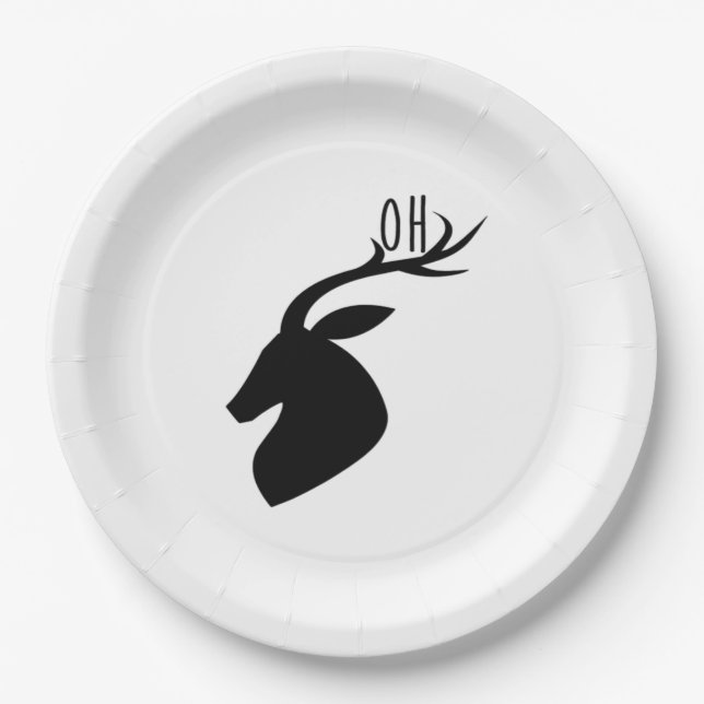 Plato De Papel Oh Deer Pun Creative Style  (Anverso)