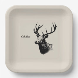 Plato De Papel Oh Deer Reindeer