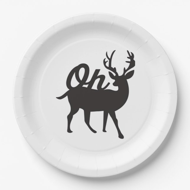 Plato De Papel Oh Deer Retro Classic Vibe  (Anverso)