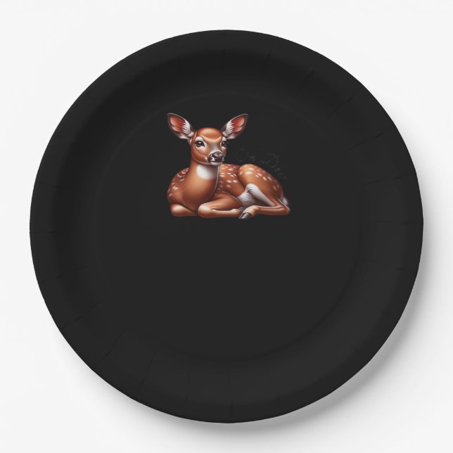 Plato De Papel Oh Deer Trendy Modern Aesthetic  (Anverso)