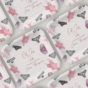 Plato De Papel Oh La Rubor Lingerie Rubor Bridal Shower