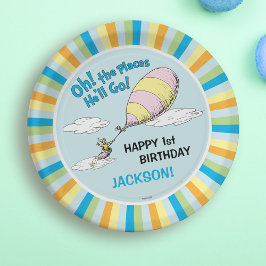 Plato De Papel ¡Oh, los lugares a los que irá! - Primer cumpleaño