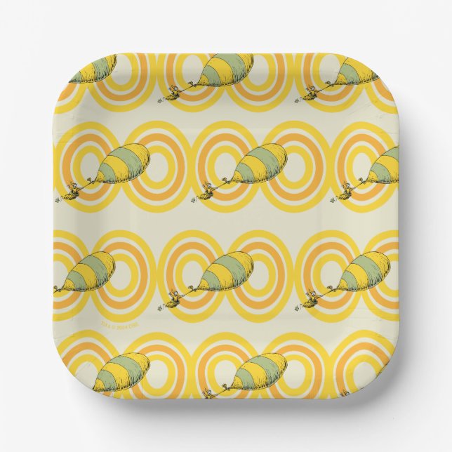 Plato De Papel Oh, los lugares a los que irás | Patrón naranja (Anverso)