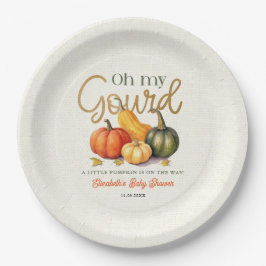 Plato De Papel Oh Mi Gourd Pequeña Calabaza Baby Shower