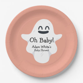 Plato De Papel Oh Naranja bebé Ghost Halloween Baby Shower