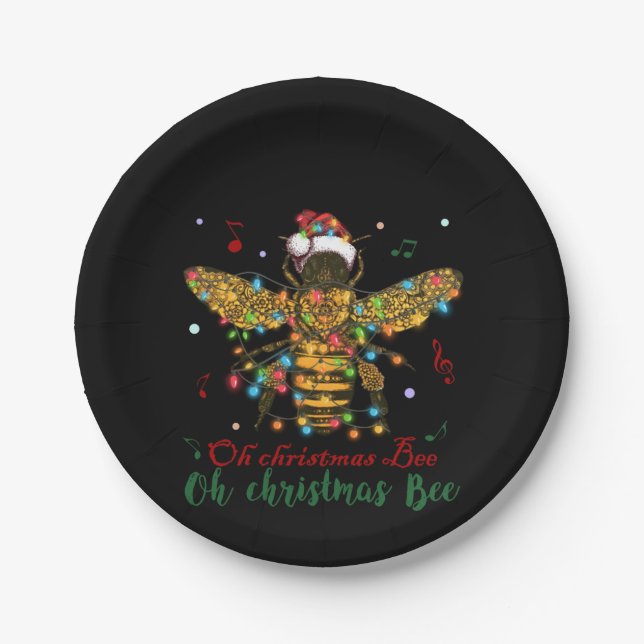 Plato De Papel Oh Navidades Bee| Oh Navidades Bee (Anverso)