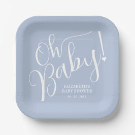 Plato De Papel ¡Oh, nena! Baby Shower de Blue Boy