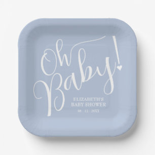 Plato De Papel ¡Oh, nena! Baby Shower de Blue Boy