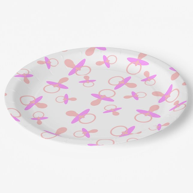 Plato De Papel Oh pacificadores de los rosas bebés (Angular)