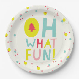 Plato De Papel Oh Qué Divertido Árbol De Navidad Colorosos Puntos